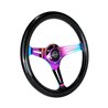 NRG | Classic 350mm 1.5" Deep Dish Wood Grain Steering Wheel - Neochrome / Black Sparkled Color