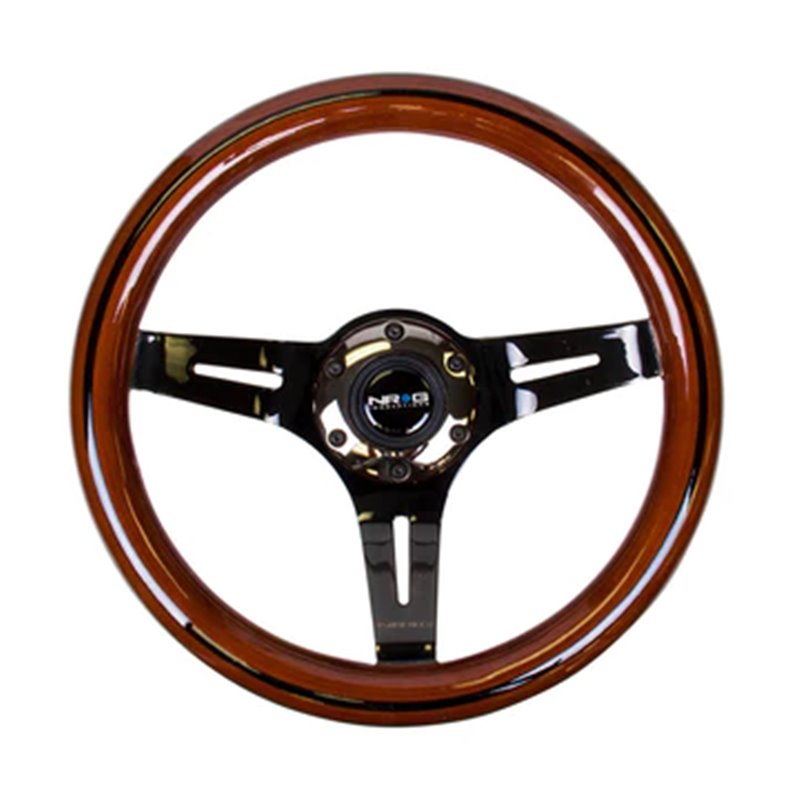 NRG | Classic 310mm Wood Grain Steering Wheel - Dark (Brown) / Black