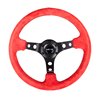 NRG | Reinforced 350mm 3" Deep Dish Red Suede Steering Wheel - Black NRG Innovations Steering Wheels