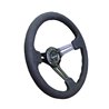 NRG | Reinforced 350mm 3" Deep Dish Slit Leather Steering Wheel - Neochrome w/ Black Stiching NRG Innovations Steering Wheels