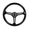 NRG | Reinforced 350mm 3" Deep Dish Slit Wood Grain Steering Wheel - Black / Black