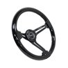 NRG | Reinforced 350mm 3" Deep Dish Slit Wood Grain Steering Wheel - Black / Black