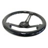 NRG | Reinforced 350mm 3" Deep Dish Slit Wood Grain Steering Wheel - Black Sparkled Color / Black