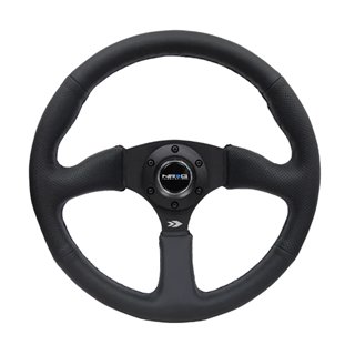 NRG | Reinforced 350mm 2" Deep Dish Comfort Grip Steering Wheel - Black / Leather