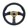 NRG | Reinforced 350mm 2" Deep Dish Comfort Grip Steering Wheel - Gold / Leather