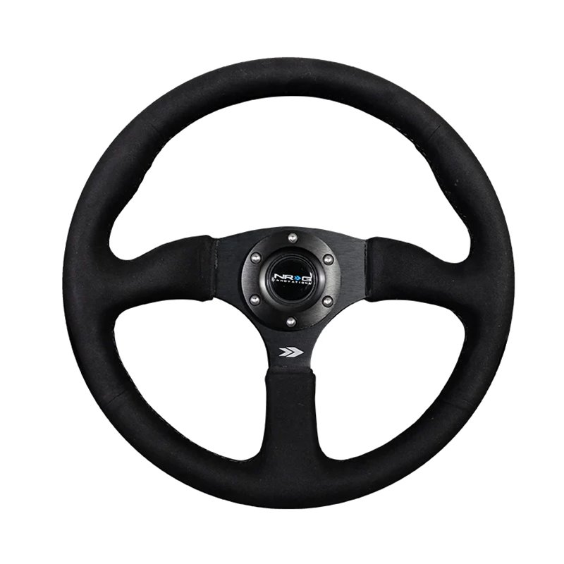 NRG | Reinforced 350mm 2" Deep Dish Comfort Grip Steering Wheel - Black / Alcantara