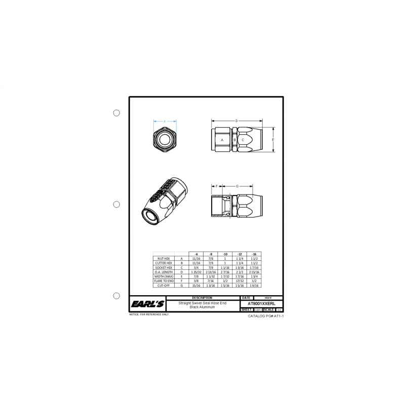 Earls Plumbing | Swivel-Seal™ Straight AN Hose End Earls Plumbing Oil Lines, Hoses & Fittings