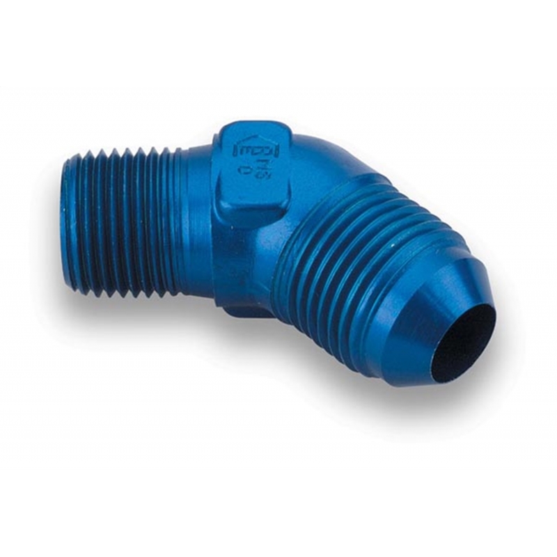 Earls Plumbing | 45 Deg. Aluminum AN to NPT Adapter Elbow