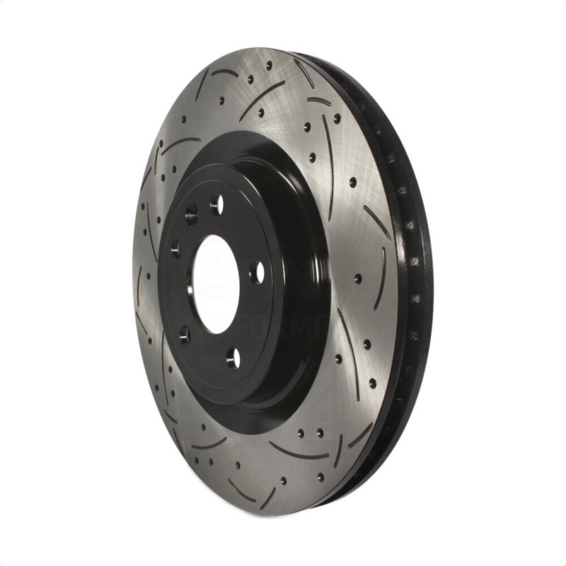 DS-One | Coated Slotted Drilled Disc Brake Rotor - Front - Mustang 3.7L / 5.0L 2011-2014