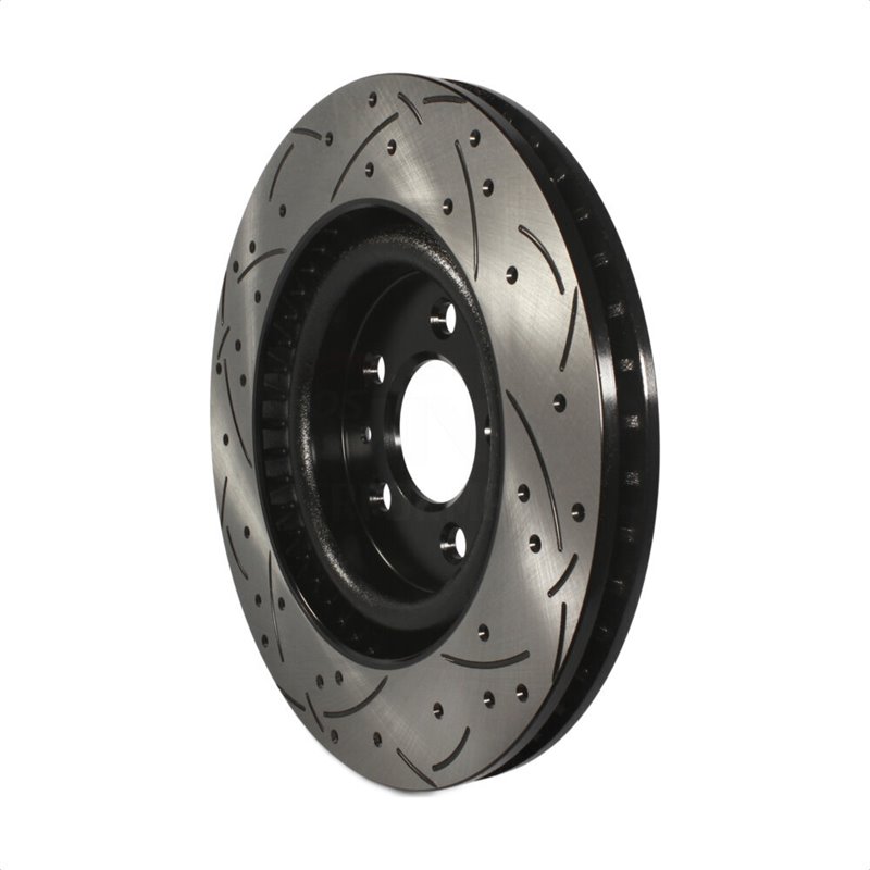 DS-One | Coated Slotted Drilled Disc Brake Rotor - Front - Mustang 3.7L / 5.0L 2011-2014