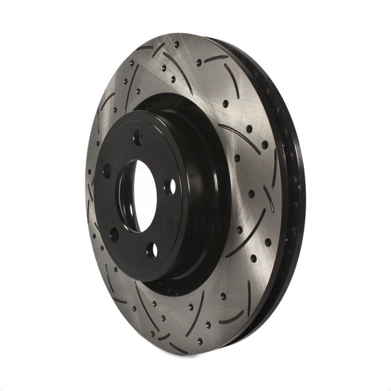 DS-One | Coated Slotted Drilled Disc Brake Rotor - Front - Mustang 2.3T / 3.7L 2015-2020