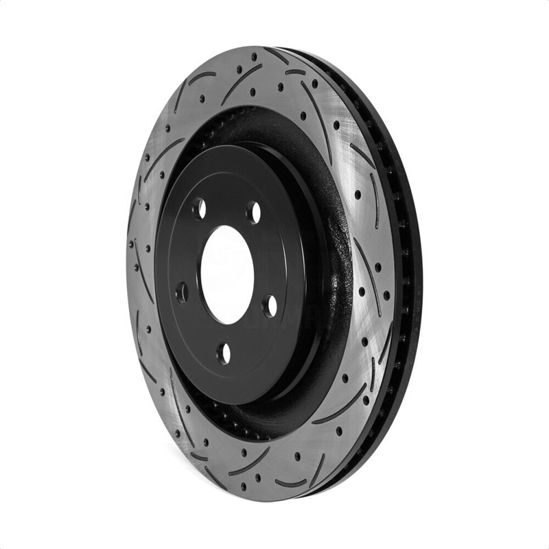DS-One | Coated Slotted Drilled Disc Brake Rotor - Rear - Mustang 2.3T / 5.0L / 5.2L 2015-2022