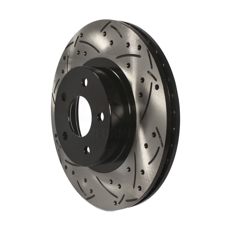 DS-One | Coated Slotted Drilled Disc Brake Rotor - Front - Saab / Scion / Subaru 1998-2016