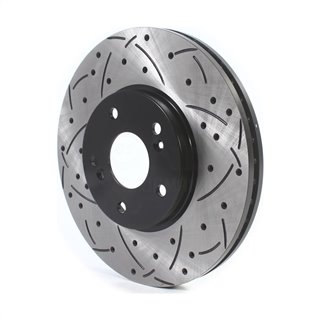 DS-One | Coated Slotted Drilled Disc Brake Rotor - Front - Acura / Honda 2000-2014