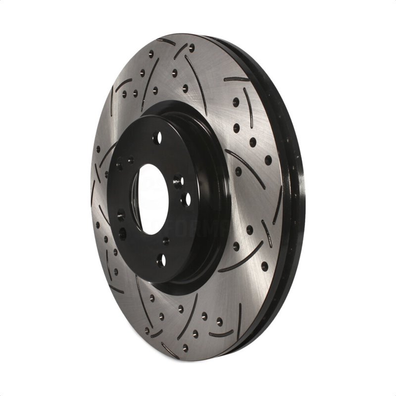 DS-One | Coated Slotted Drilled Disc Brake Rotor - Front - Acura / Honda 2.0L / 2.4L 2002-2015