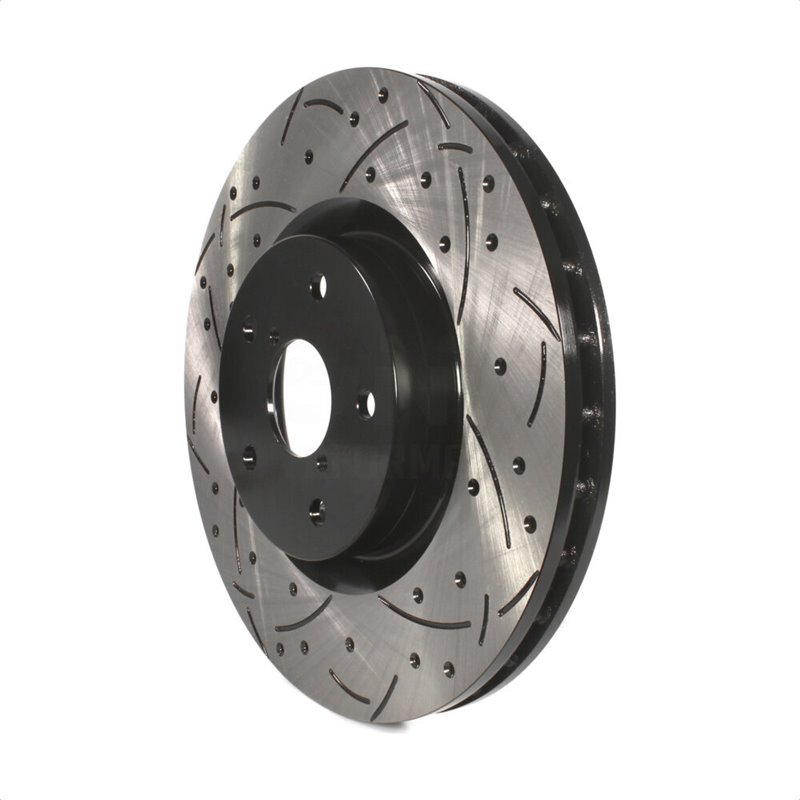 DS-One | Coated Slotted Drilled Disc Brake Rotor - Front - WRX / WRX STi 2.5T 2005-2017