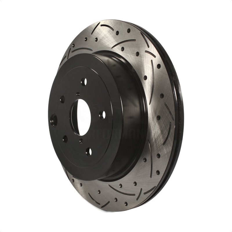 DS-One | Coated Slotted Drilled Disc Brake Rotor - Rear - WRX STi 2.5T 2008-2017