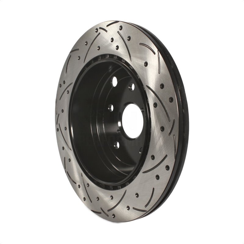 DS-One | Coated Slotted Drilled Disc Brake Rotor - Rear - WRX STi 2.5T 2008-2017