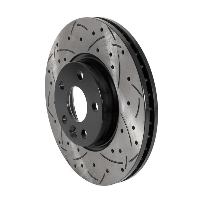 DS-One | Coated Slotted Drilled Disc Brake Rotor - Front - Land Rover / Volvo 2007-2018