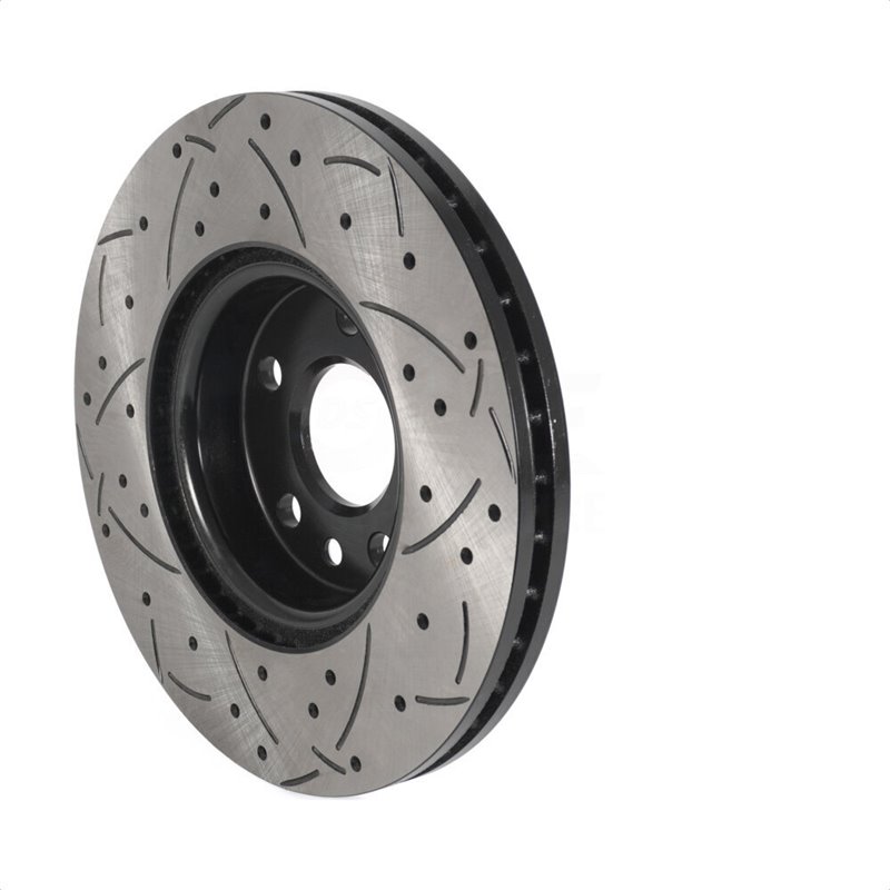 DS-One | Coated Slotted Drilled Disc Brake Rotor - Front - Land Rover / Volvo 2007-2018