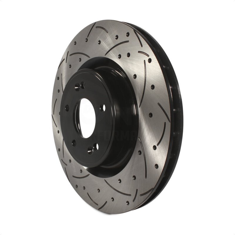 DS-One | Coated Slotted Drilled Disc Brake Rotor - Front - Genesis Coupe 2.0T / 3.8L 2010-2016