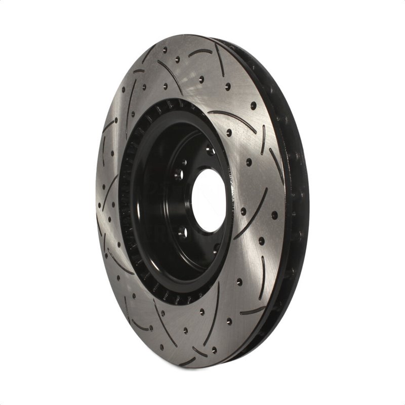 DS-One | Coated Slotted Drilled Disc Brake Rotor - Front - Genesis Coupe 2.0T / 3.8L 2010-2016
