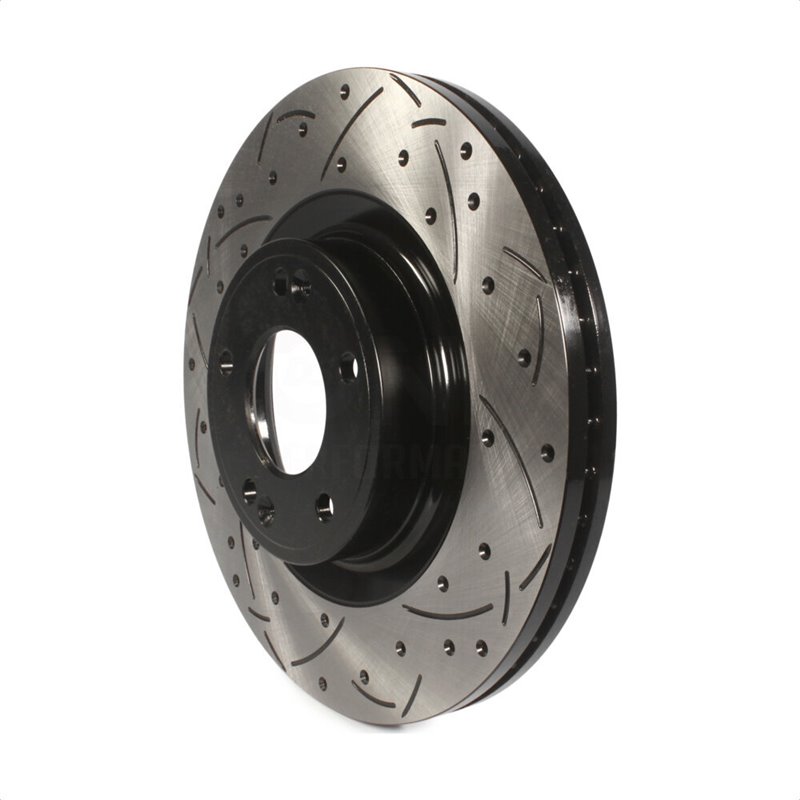 DS-One | Coated Slotted Drilled Disc Brake Rotor - Front - Genesis Coupe 2.0T / 3.8L 2010-2016
