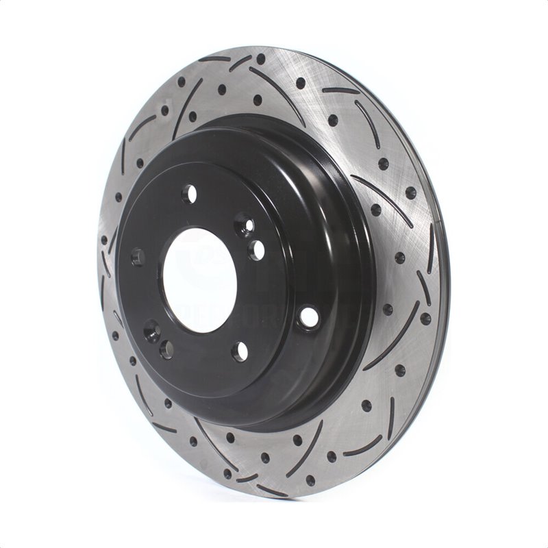 DS-One | Coated Slotted Drilled Disc Brake Rotor - Rear - Genesis Coupe 2.0T / 3.8L 2010-2016