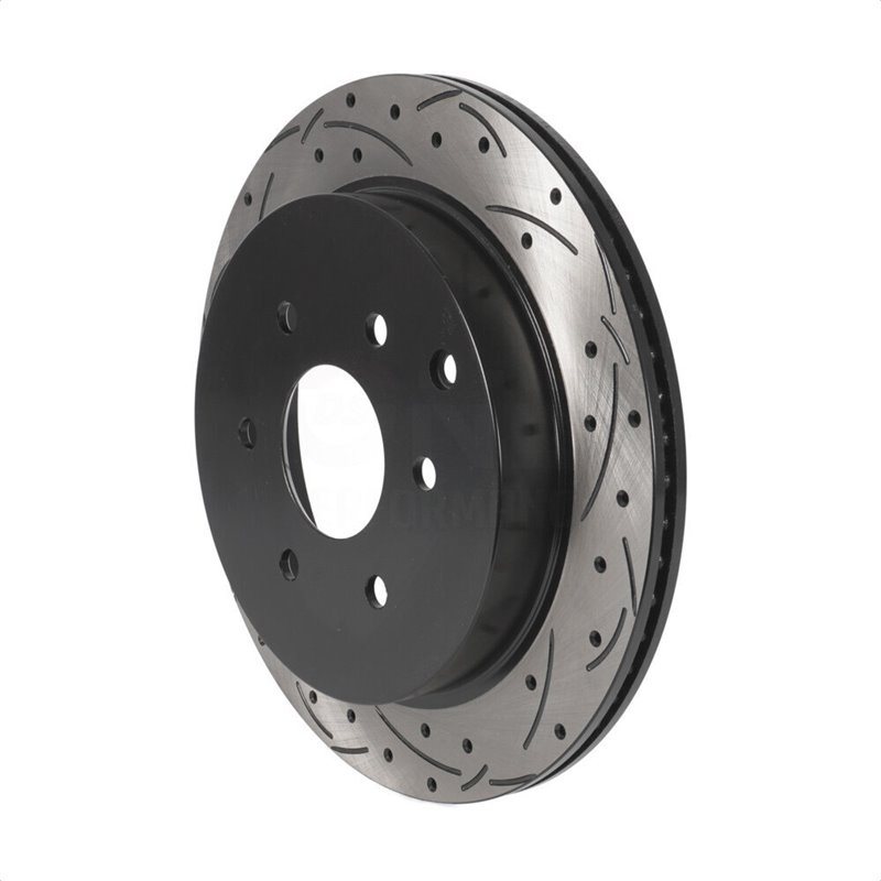 DS-One | Coated Slotted Drilled Disc Brake Rotor - Rear - QX56 / QX80 / Armada 5.6L 2011-2022