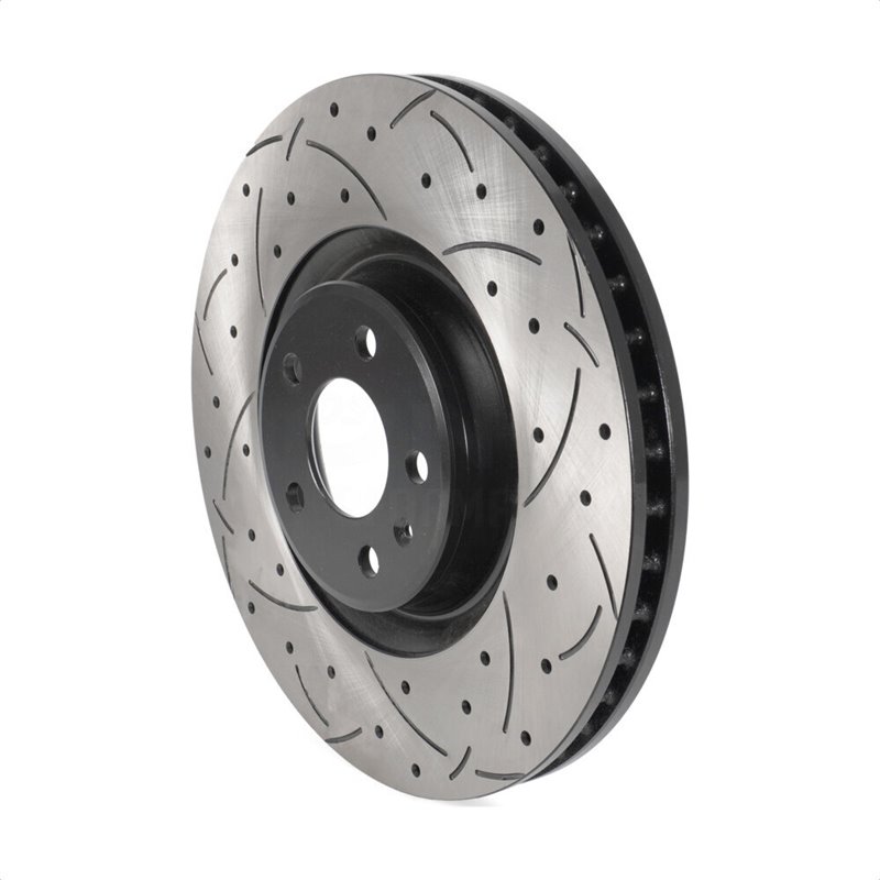 DS-One | Coated Slotted Drilled Disc Brake Rotor - Front - A6 / A6 Quattro / A7 Quattro 2012-2016
