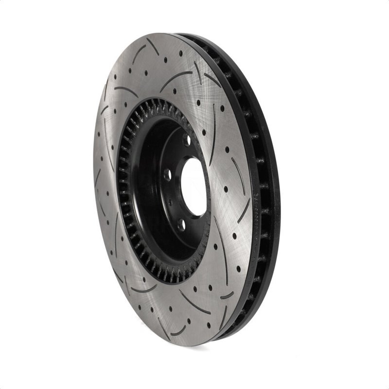 DS-One | Coated Slotted Drilled Disc Brake Rotor - Front - A6 / A6 Quattro / A7 Quattro 2012-2016