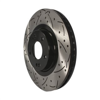 DS-One | Coated Slotted Drilled Disc Brake Rotor - Front - Santa Fe / Santa Fe Sport / Santa Fe XL / Sorento 2013-2020