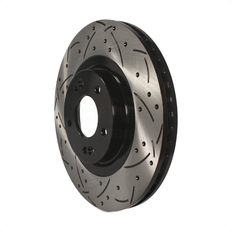 DS-One | Coated Slotted Drilled Disc Brake Rotor - Front - Santa Fe / Santa Fe Sport / Santa Fe XL / Sorento 2013-2020
