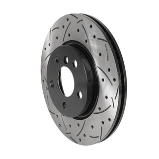 DS-One | Coated Slotted Drilled Disc Brake Rotor - Front - Cooper / Clubman 2014-2020