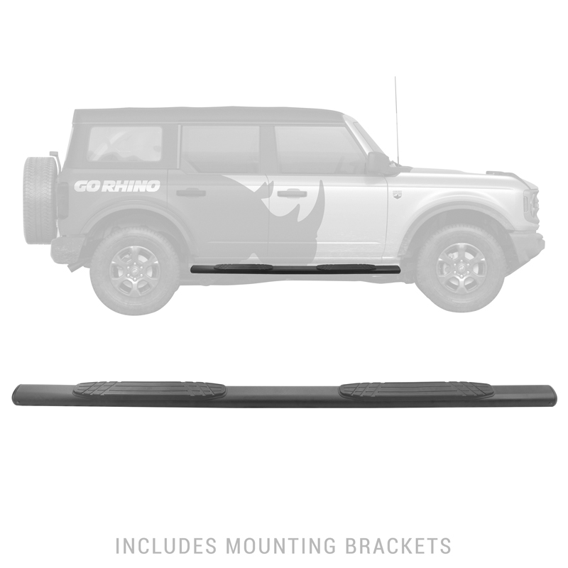 Go Rhino | 4" 1000 Series Side Steps w/ Mounting Bracket Kit - Bronco 2.3T / 2.7T 2021 Go Rhino Step Bars