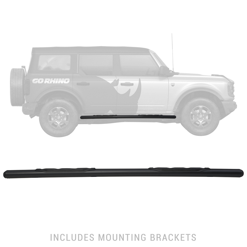 Go Rhino | 5" 1000 Series Side Steps w/ Mounting Brackets Kit - Bronco 2.3T / 2.7T 2021 Go Rhino Step Bars