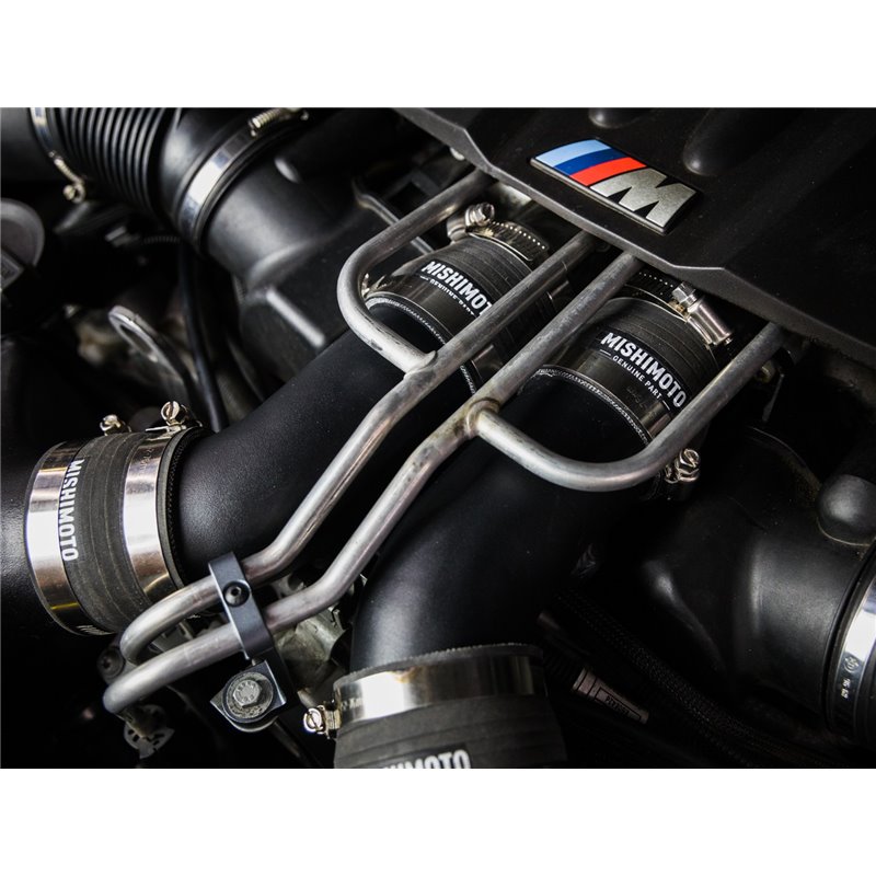 Mishimoto | Charge Pipes, Fits BMW F1X M5/M6 2012-2018, Micro Wrinkle Black - M5 / M6 / M6 Competition 4.4T 2012-2018 Mishimo...