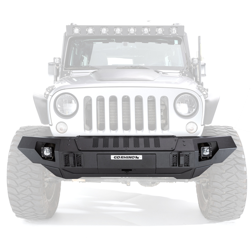 Go Rhino | Trailline Winch Ready Front Straight Bumper - Gladiator / Wrangler (JK) / Wrangler (JL) 2007-2021 Go Rhino Off-Roa...