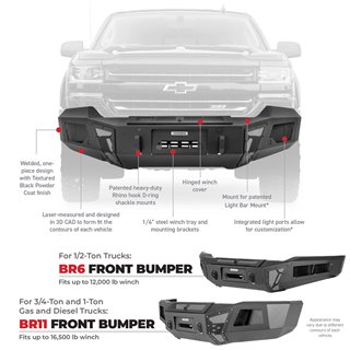 Go Rhino | BR6 Winch-Ready Front Bumper Replacement - Ram 1500 3.0L / 3.6L / 5.7L 2019-2020 Go Rhino Off-Road Bumpers