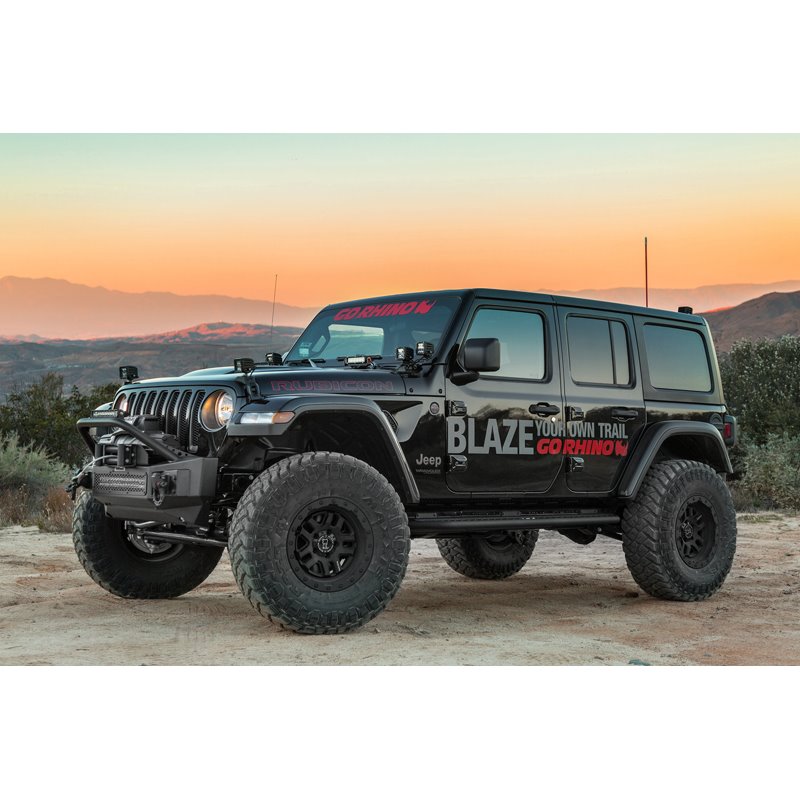 Go Rhino | Rockline Winch-Ready Front Stubby Bumper w/ Overrider - Gladiator / Wrangler (JK) / Wrangler (JL) 2007-2020 Go Rhi...