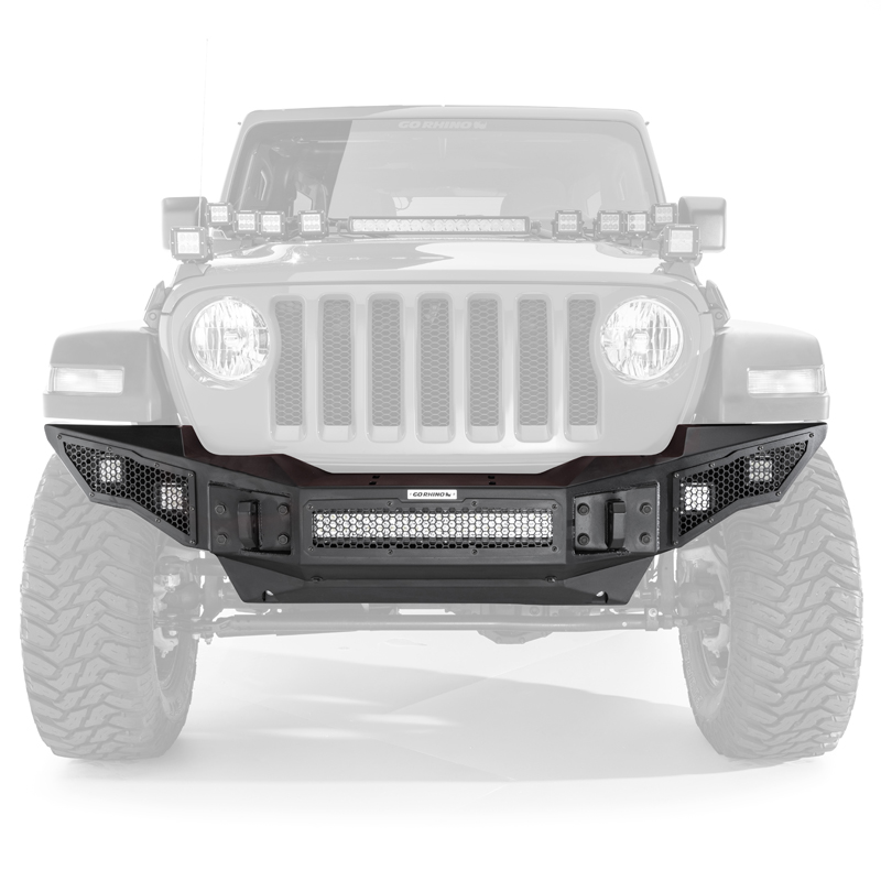 Go Rhino | Rockline Winch-Ready Full Width Bumper - Gladiator / Wrangler (JK) / Wrangler (JL) 2007-2021 Go Rhino Off-Road Bum...