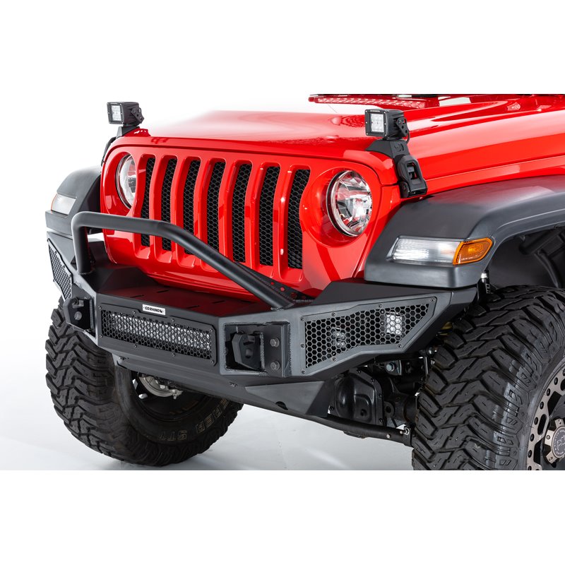 Go Rhino | Rockline Winch-Ready Full Width Bumper w/ Overrider - Gladiator / Wrangler (JK) / Wrangler (JL) 2007-2021 Go Rhino...