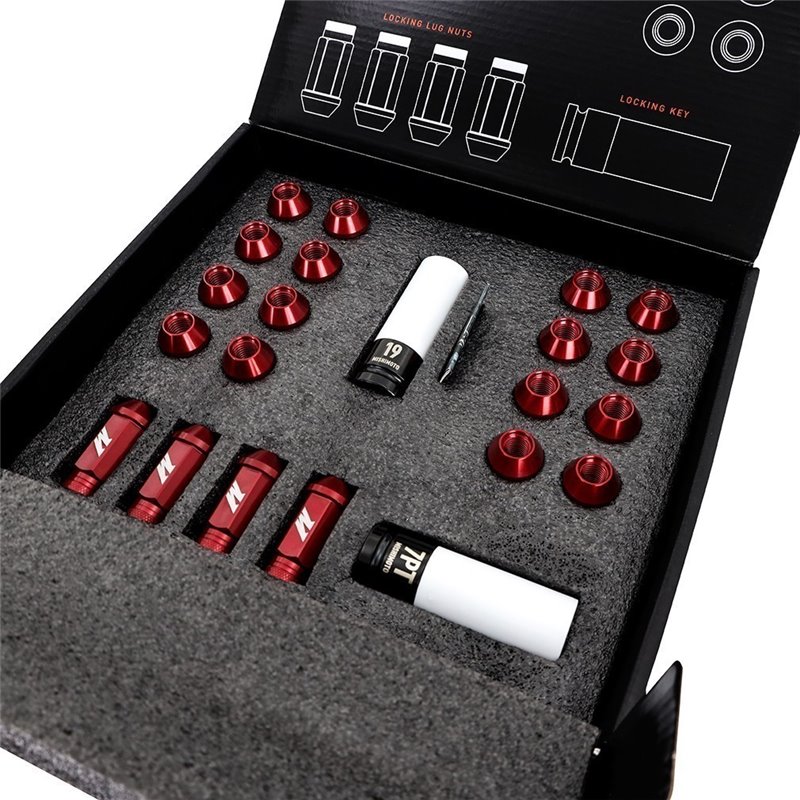 Mishimoto | Aluminum Locking Lug Nuts M12x1.5, 20pc Set, Red