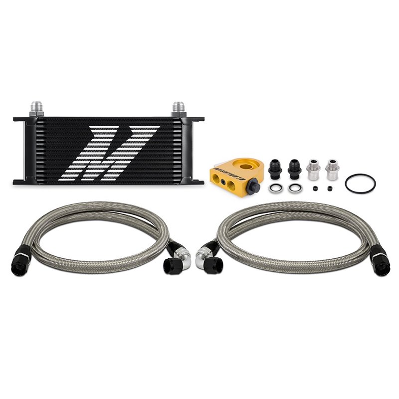 Mishimoto | Universal Thermostatic Oil Cooler Kit, 16-Row, Black