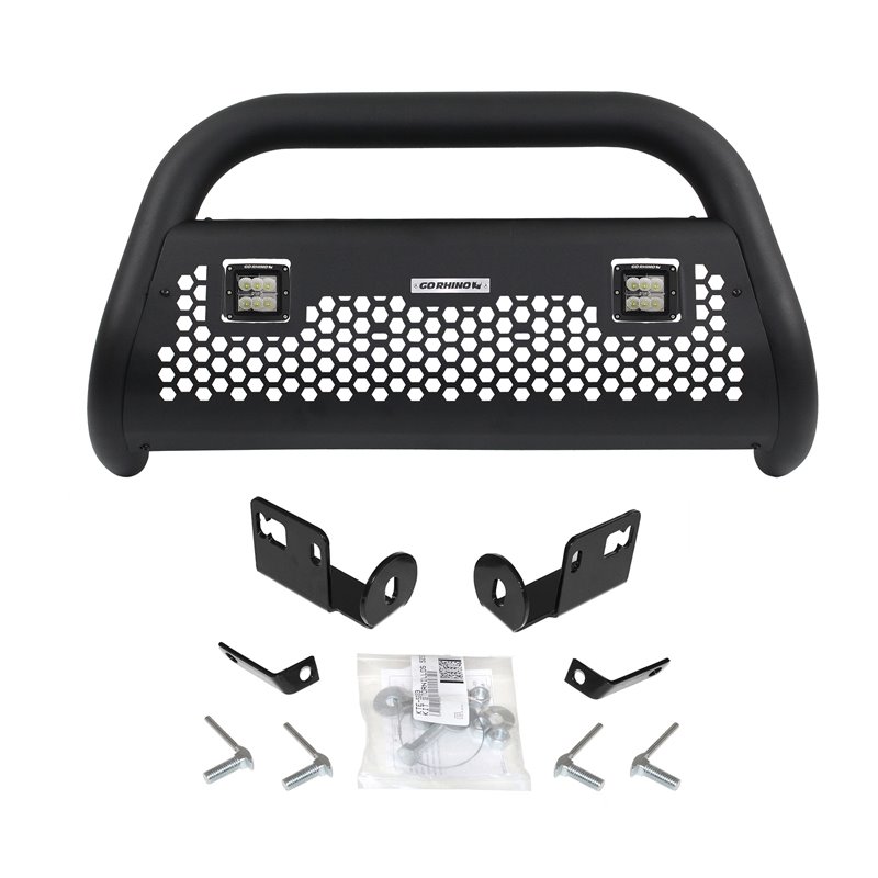 Go Rhino | RC2 Bull Bar w/ Mounting Brackets and Two 3" Cube Lights Kit - Ram 1500 3.0L / 3.6L / 5.7L 2019-2023