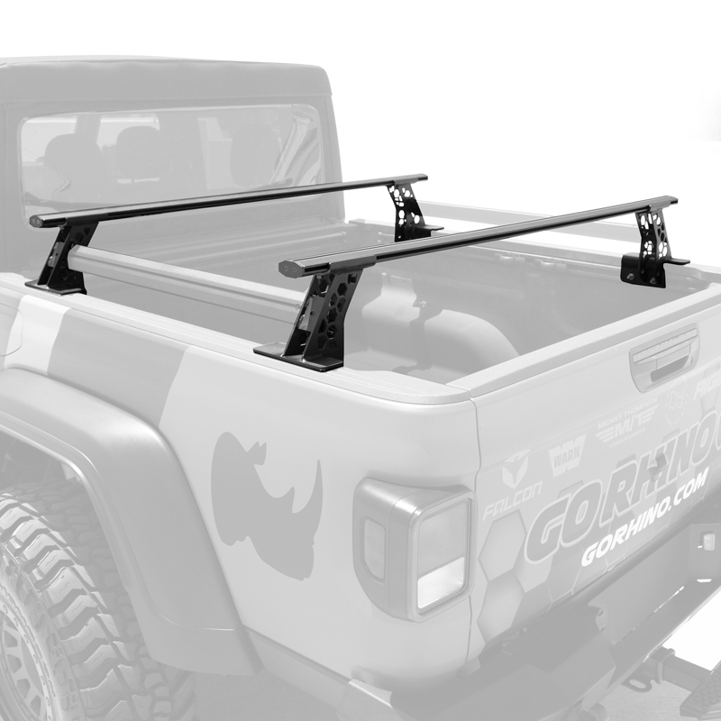 Go Rhino | XRS Cross Bars - Truck Bed Rail Kit for Mid-Sized Trucks w/o Tonneau Covers - Chevrolet / Ford / GMC / Jeep / Nissan 