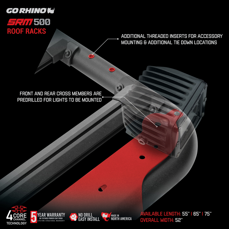 Go Rhino | SRM500 75" Flat Platform Roof Rack 
