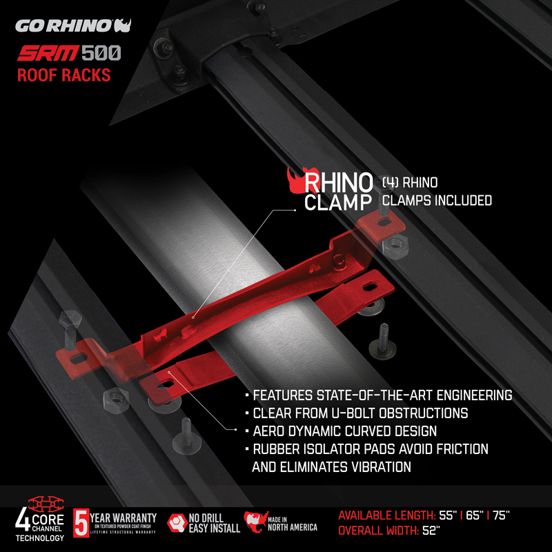 Go Rhino | SRM500 75" Flat Platform Roof Rack 