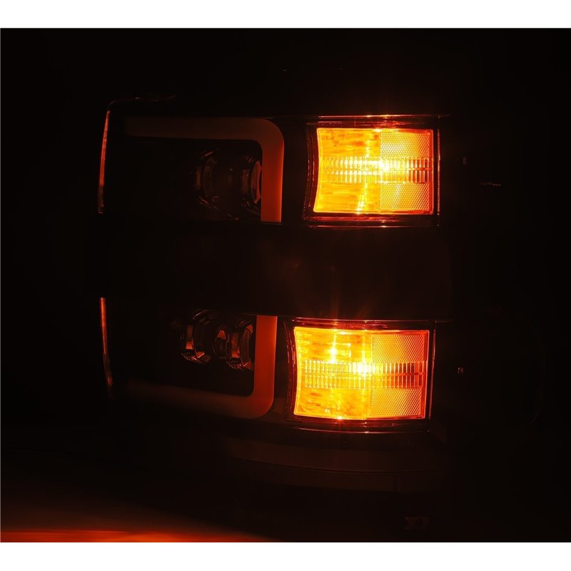 AlphaRex | LED Projector Headlights in Jet Black - Silverado 2500 HD / 3500 HD 6.0L / 6.6L 2015-2019 AlphaRex Headlights