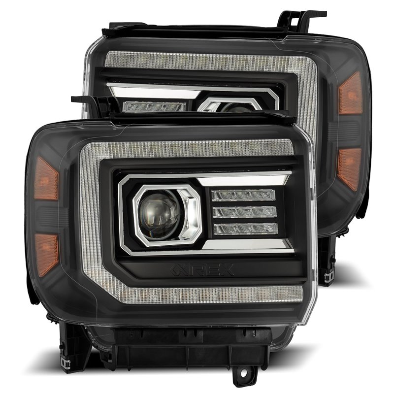 AlphaRex | Projector Headlights Black - Sierra 1500 / 2500 HD / 3500 HD 2014-2018